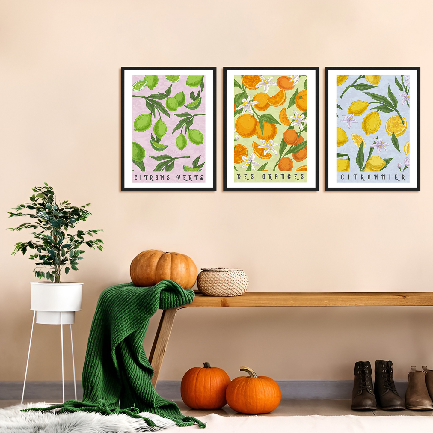 Lemon Fruit Market Frame Wall Art