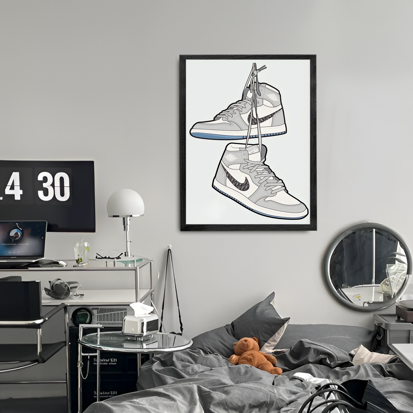 Off White Sneaker Framed Wall Art