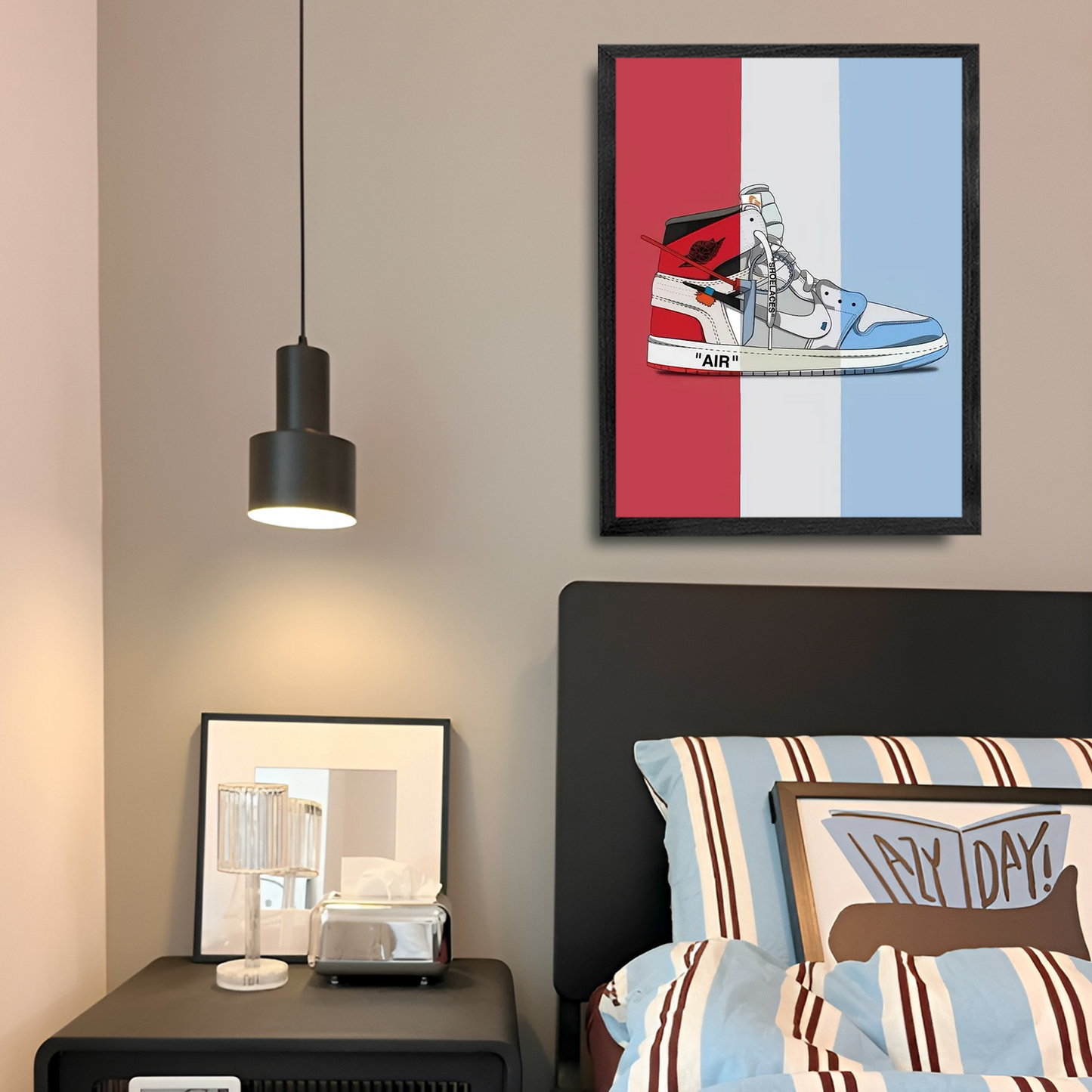 Off White Sneaker Framed Wall Art