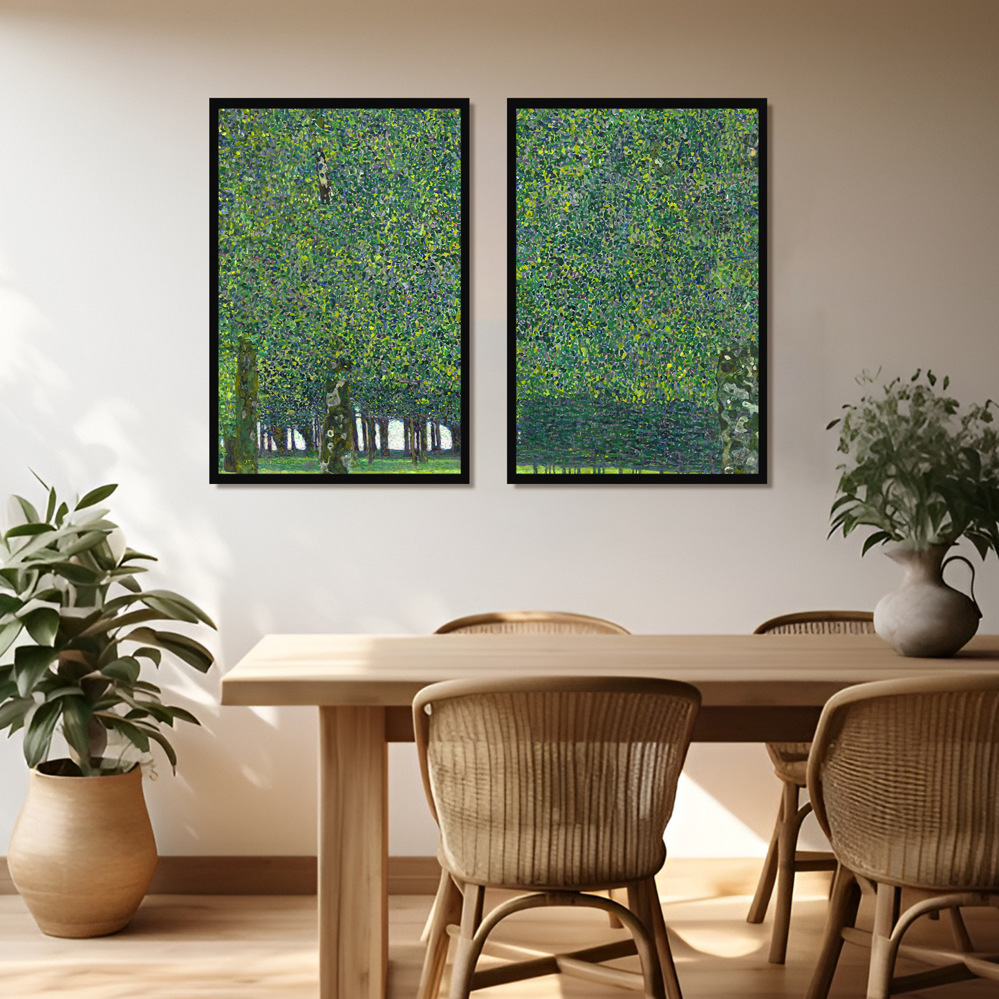 Gustav Klimt Frame Green Botanical Wall Art