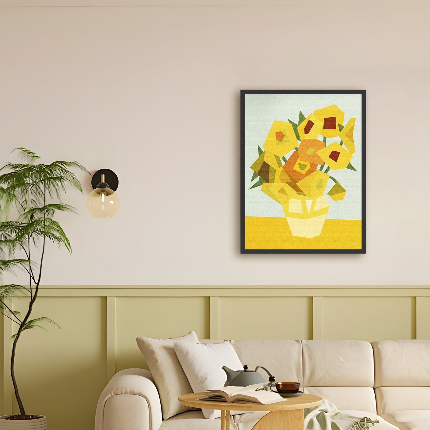 Mona Lisa Framed Abstract Geometry Wall Art