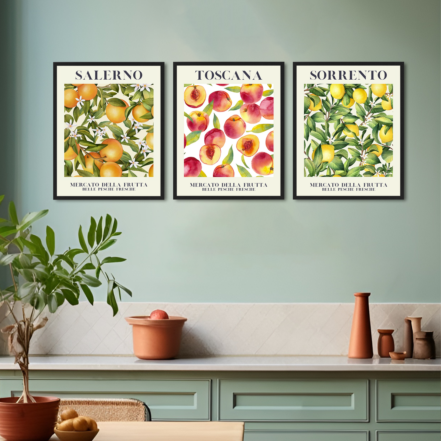 Lemon Fruit Market Frame Wall Art