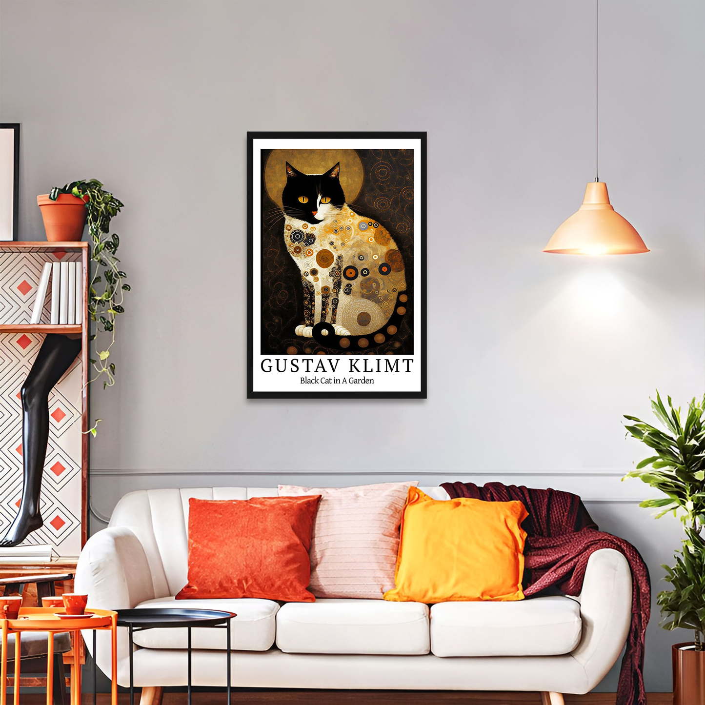 Gustav Klimt Framed Black Cat Wall Art