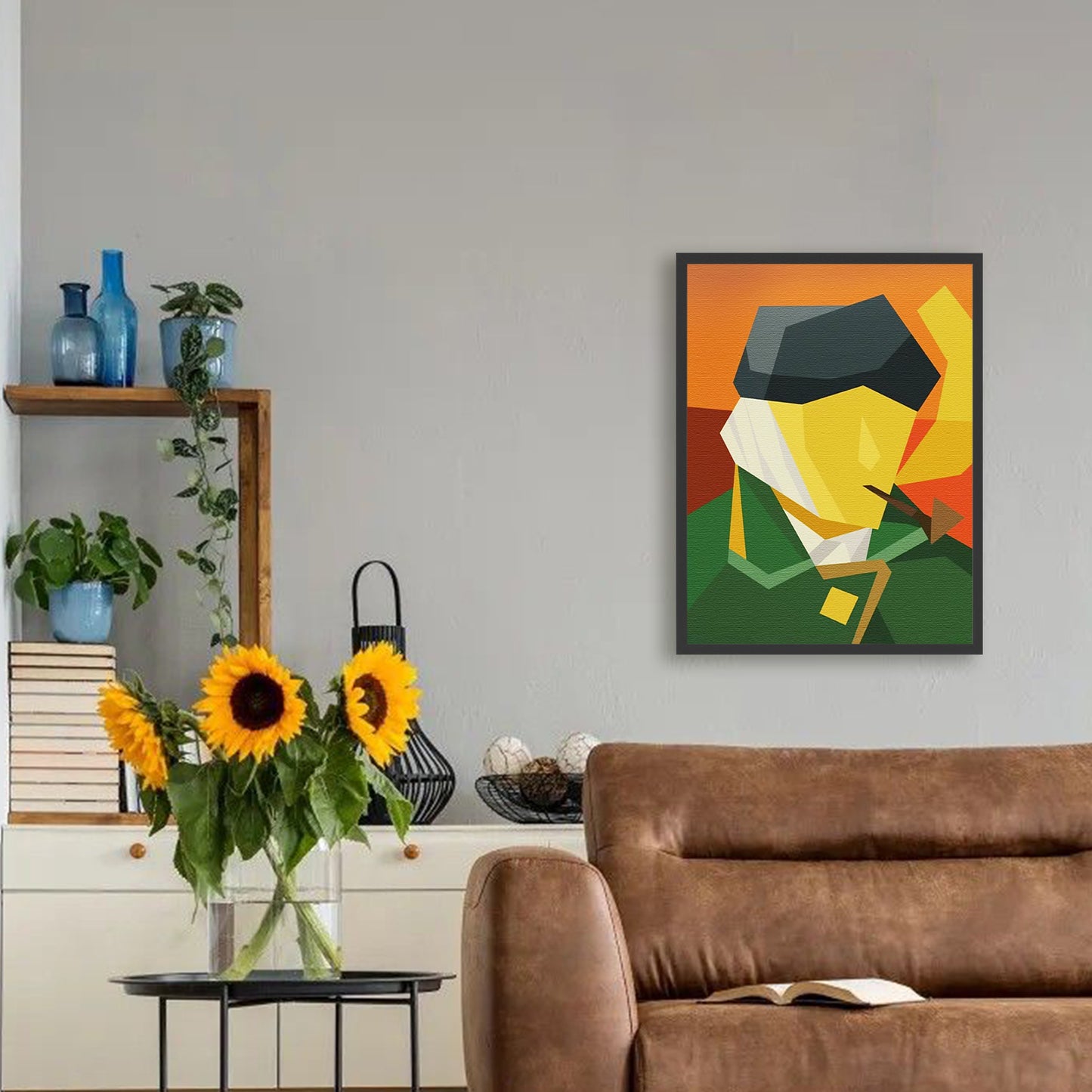Mona Lisa Framed Abstract Geometry Wall Art