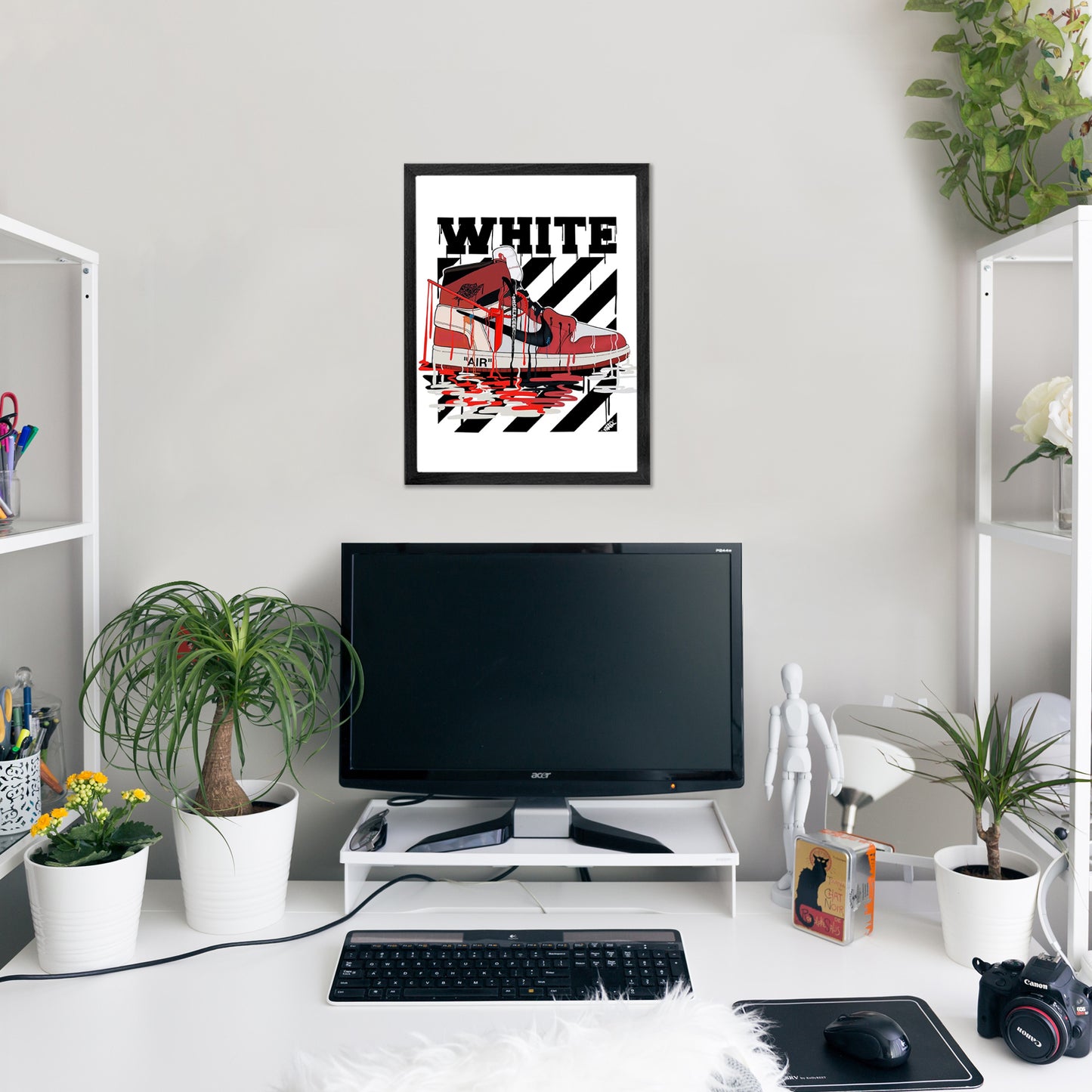 Off White Sneaker Framed Wall Art
