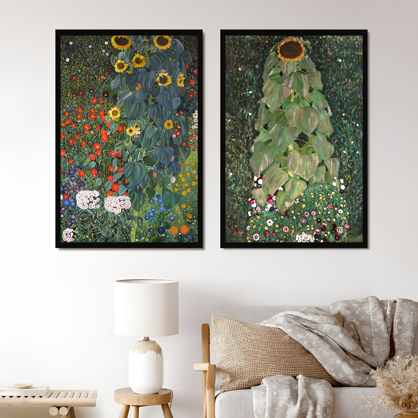 Gustav Klimt Frame Green Botanical Wall Art