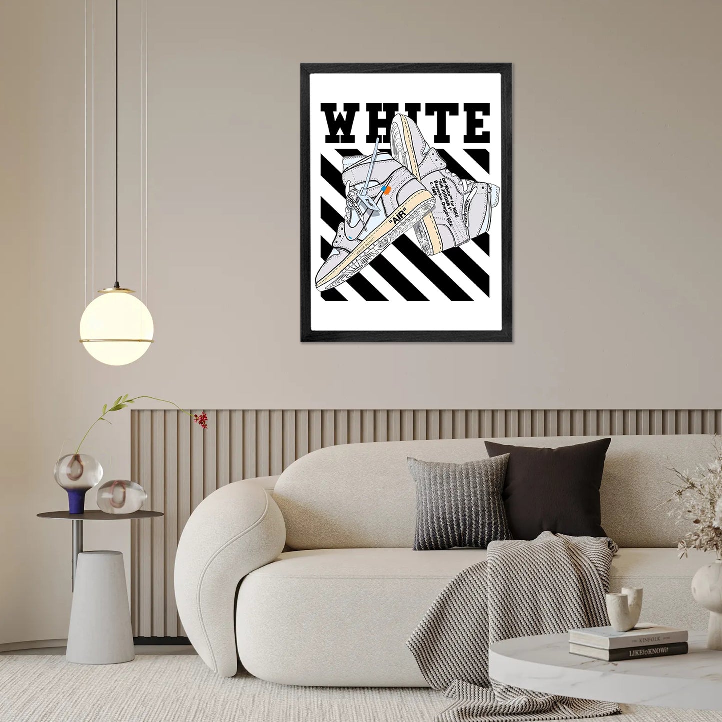 Off White Sneaker Framed Wall Art