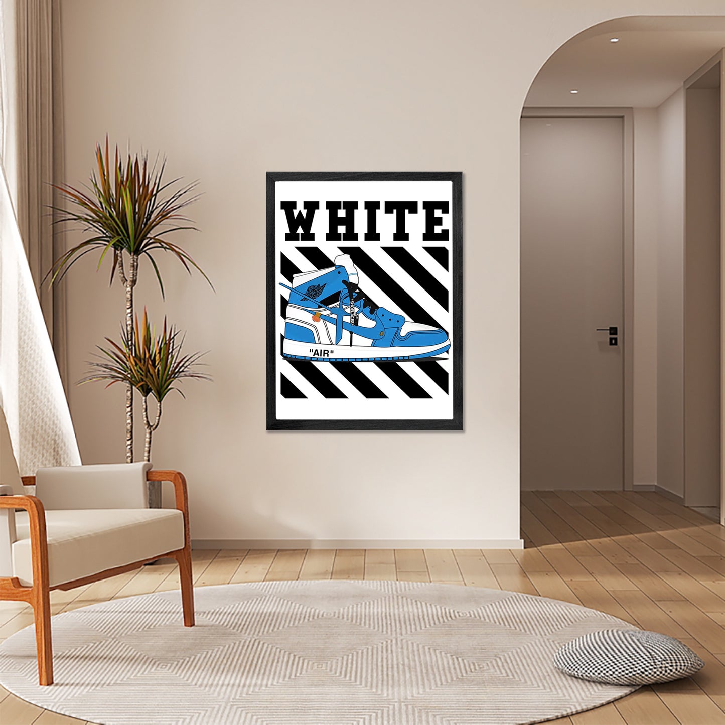 Off White Sneaker Framed Wall Art