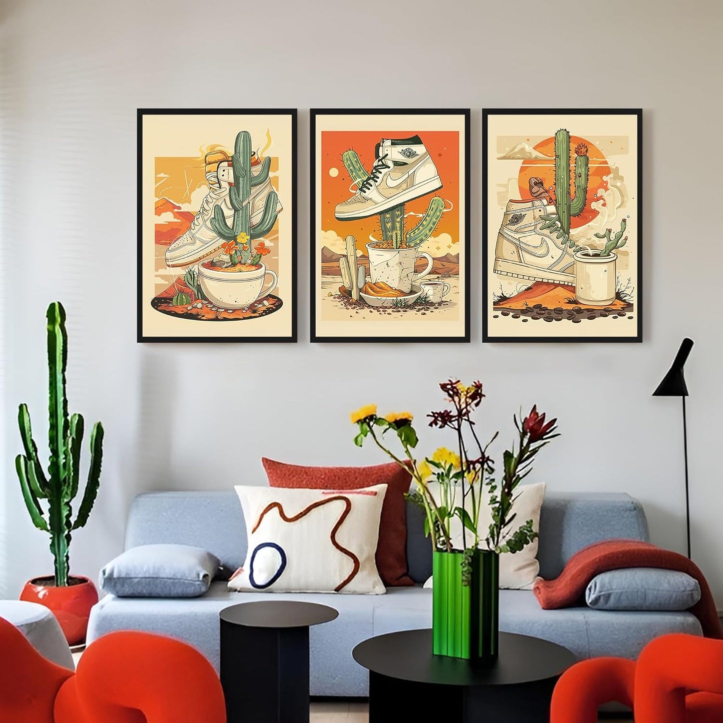 3 Pcs Sneaker Framed Wall Art