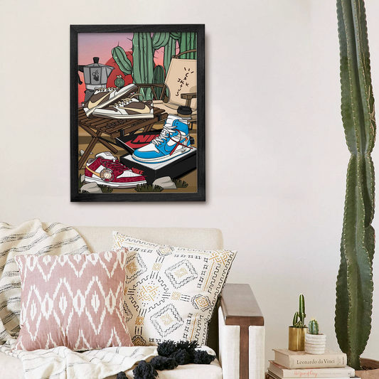 Off White Sneaker Framed Wall Art