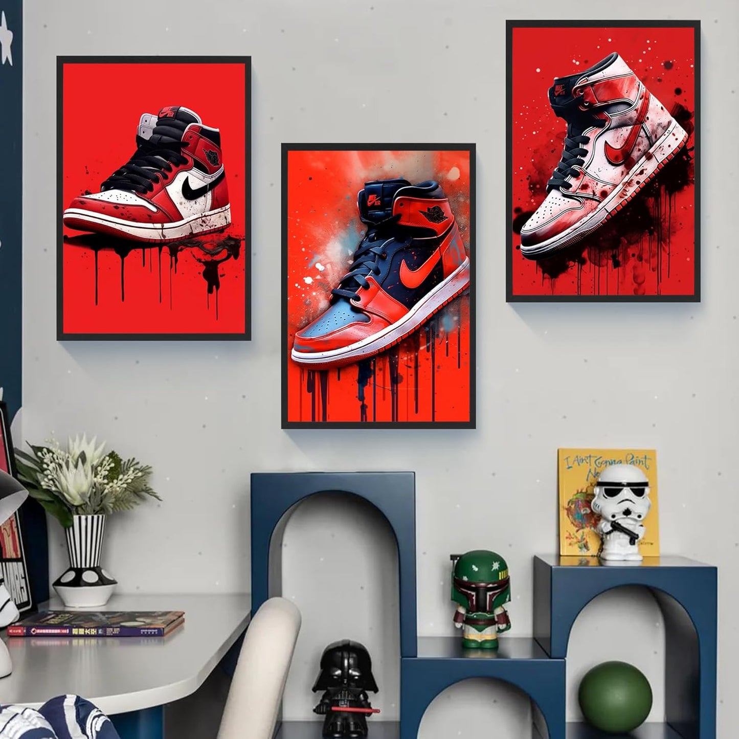 3 Pcs Sneaker Framed Wall Art