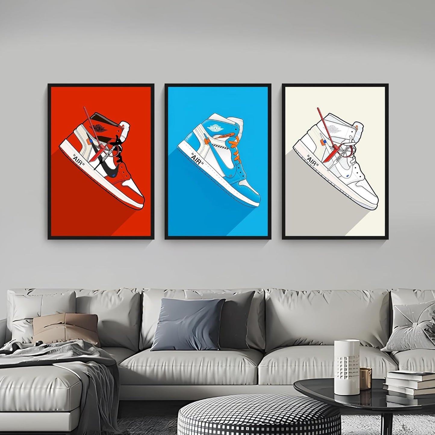 3 Pcs Sneaker Framed Wall Art